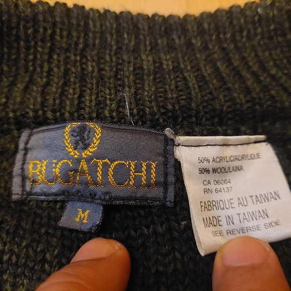 BUGATCHI WOOL CARDIGAN SWEATER Large - Picture 4 of 8